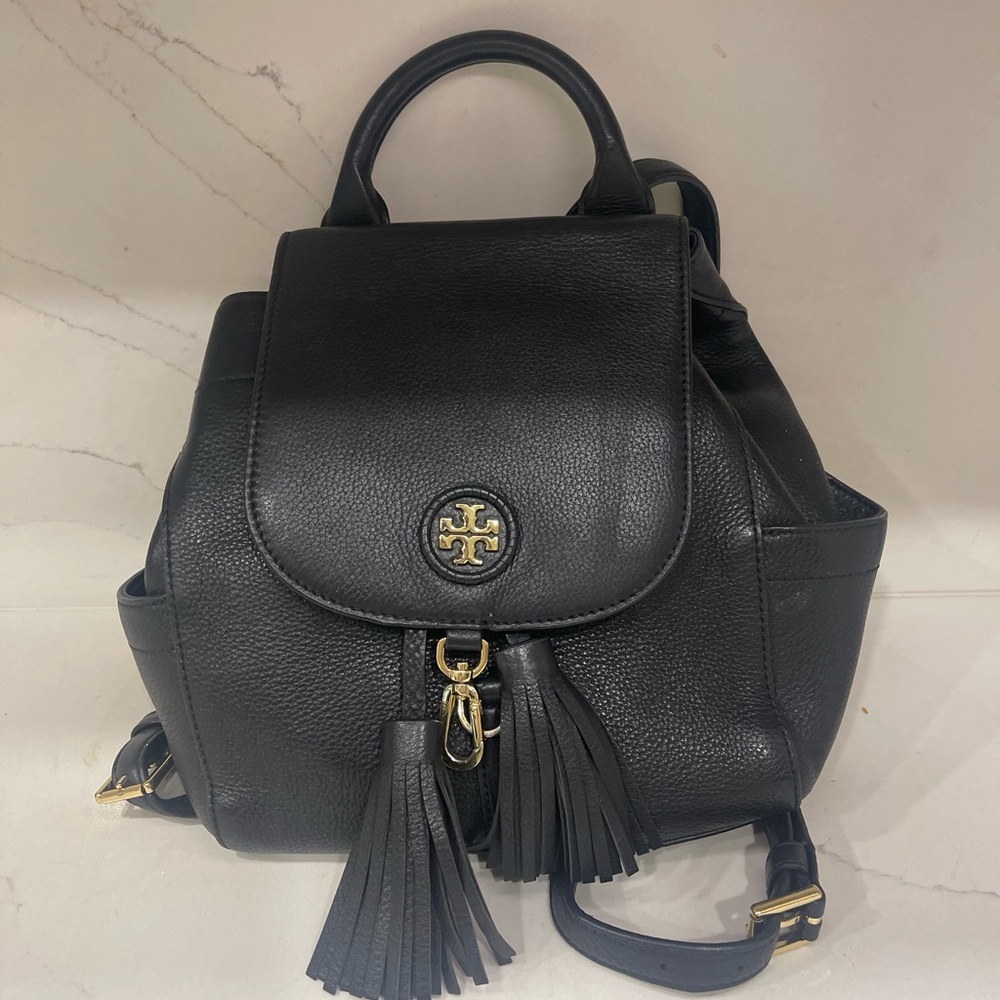 Tory Burch Black Leather Backpack
